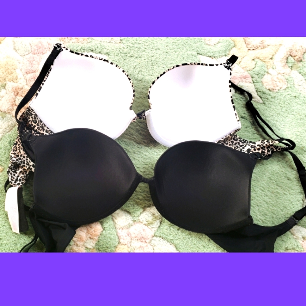 🆕️ 2 NWOT Victoria's Secret plunge push-up padded bras bundle